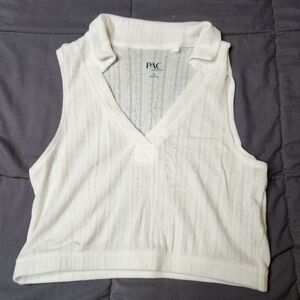 💐 PacSun White Collared Crop Top